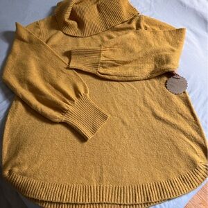 NWT Tahari Mustard Cowl Neck Sweater